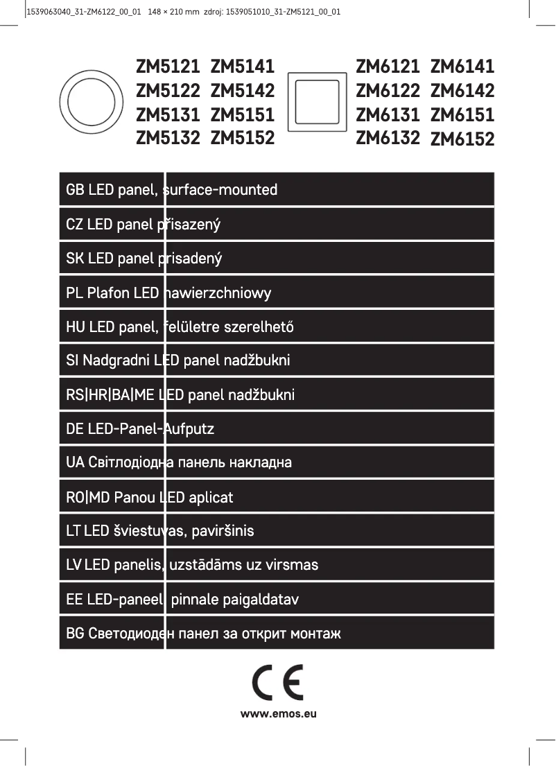 Page 1 de la notice Manuel utilisateur Emos ZM6122