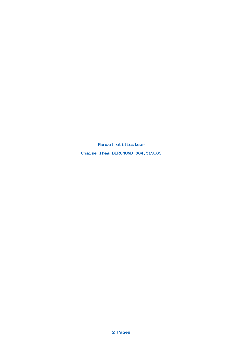Page 1 de la notice Manuel utilisateur Ikea BERGMUND 804.519.89