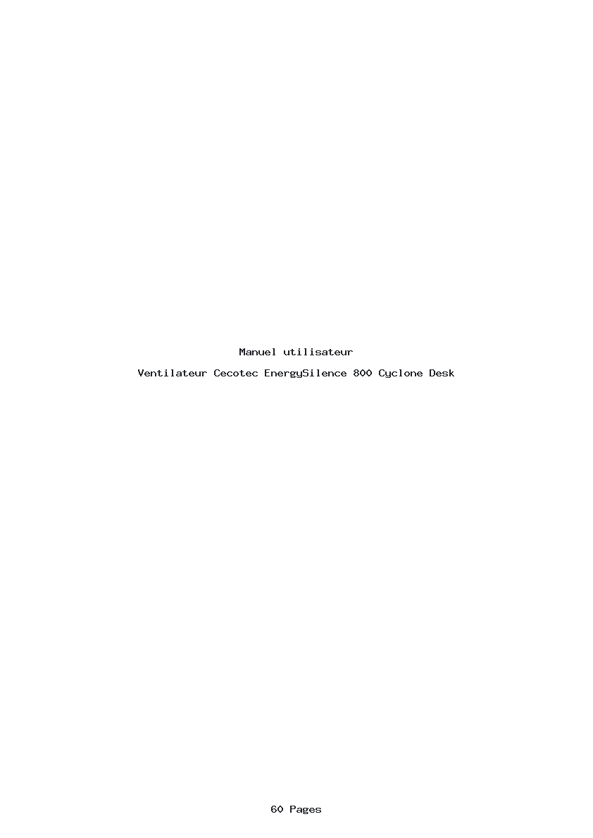 Page 1 de la notice Manuel utilisateur Cecotec EnergySilence 800 Cyclone Desk