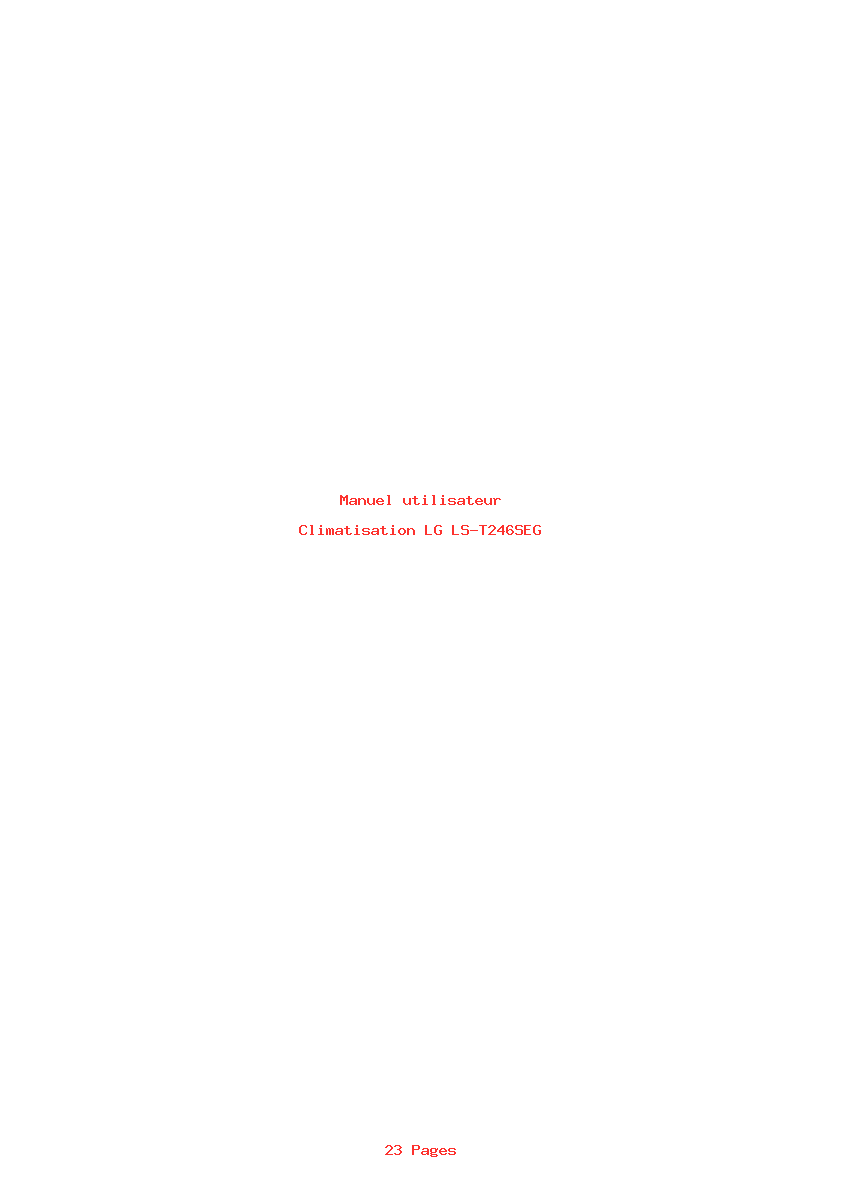Page 1 de la notice Manuel utilisateur LG LS-T246SEG