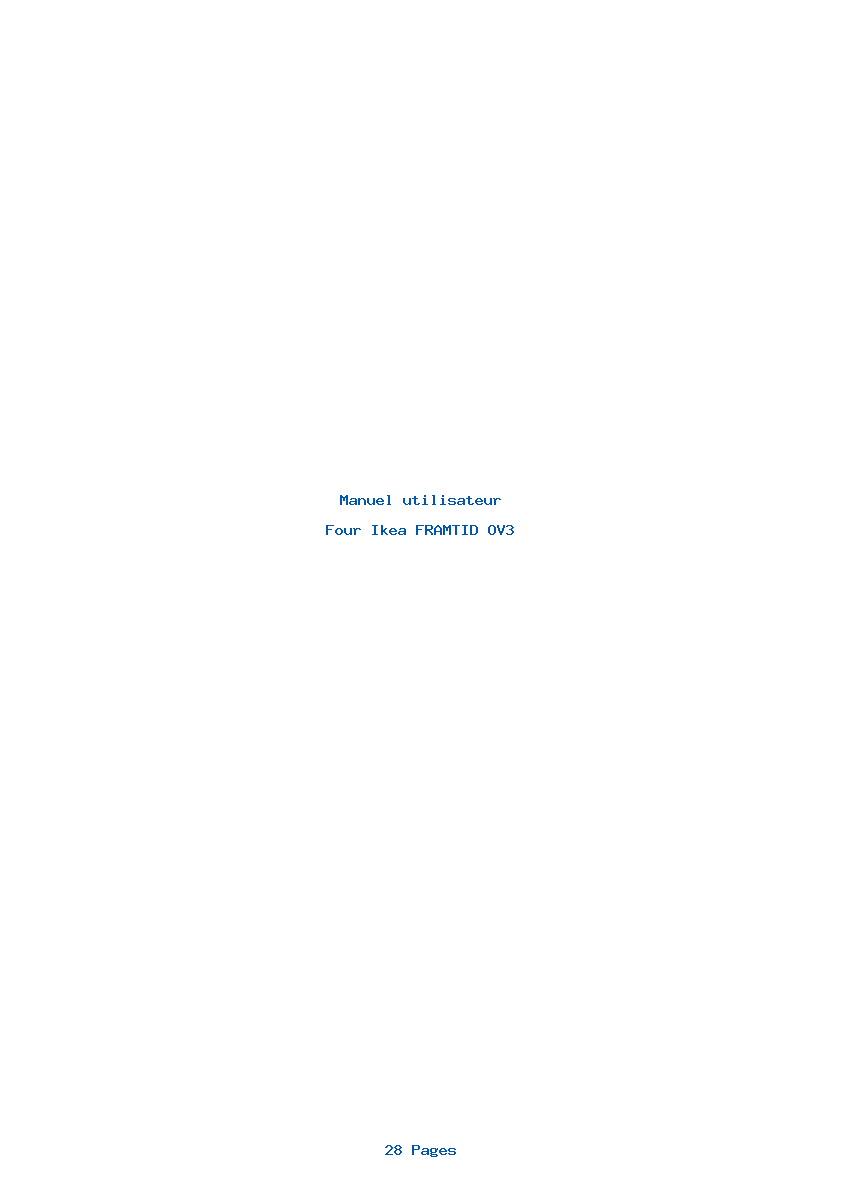 Page 1 de la notice Manuel utilisateur Ikea FRAMTID OV3