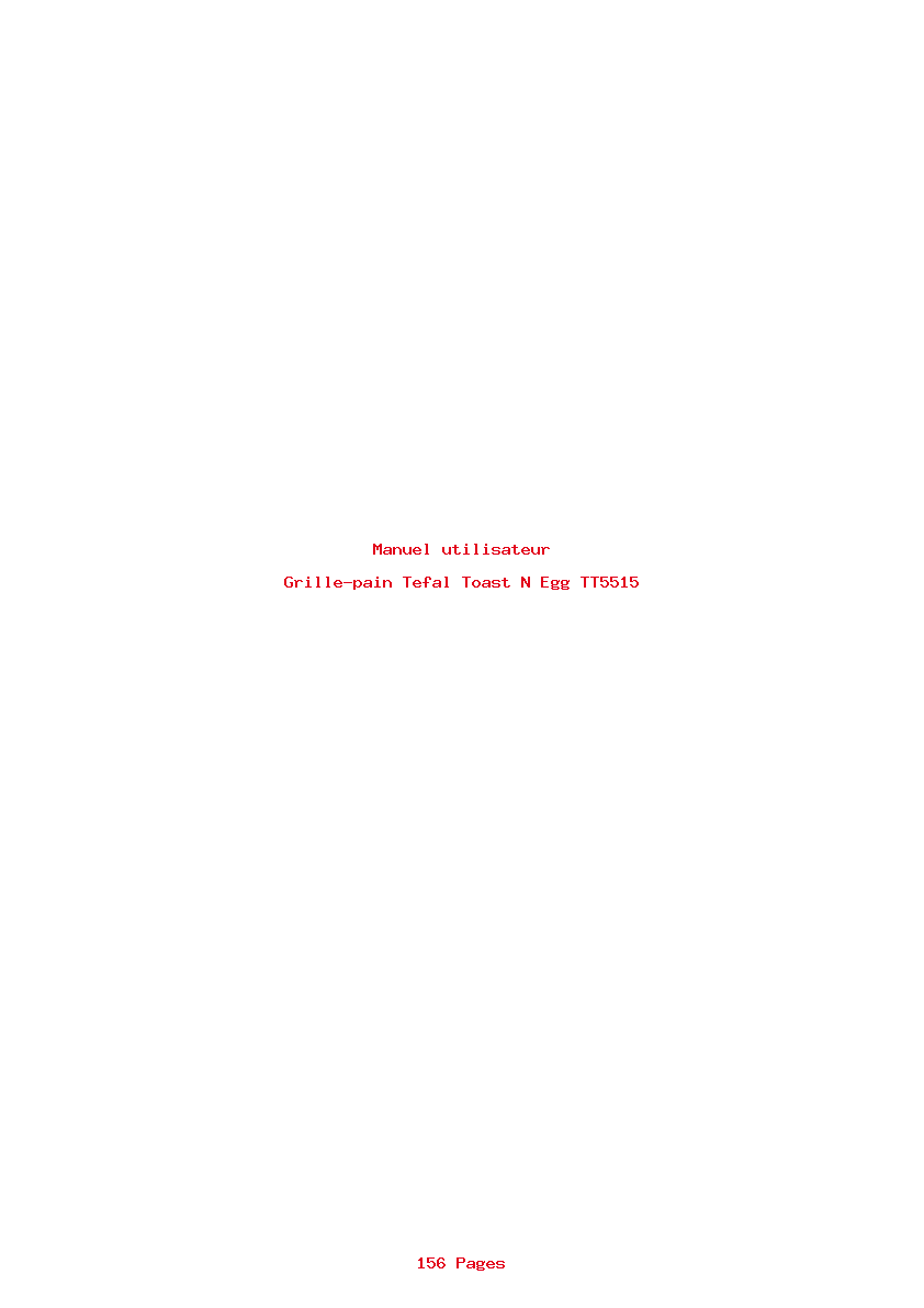 Page 1 de la notice Manuel utilisateur Tefal Toast N Egg TT5515