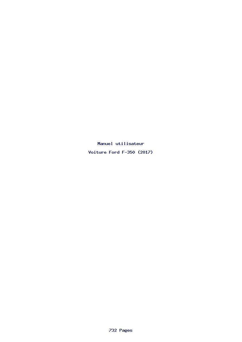 Page 1 de la notice Manuel utilisateur Ford F-350 (2017)