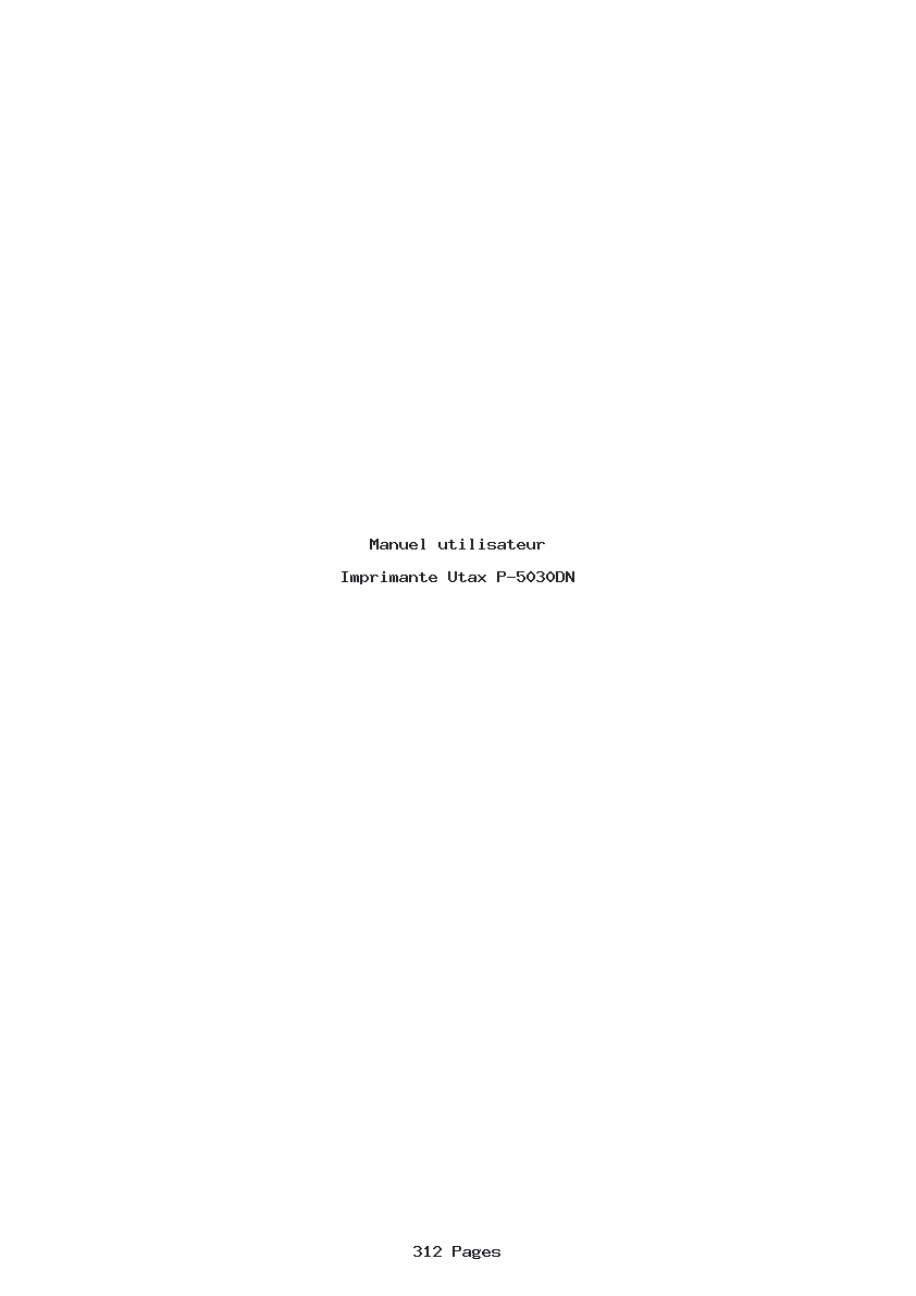 Page 1 de la notice Manuel utilisateur Utax P-5030DN