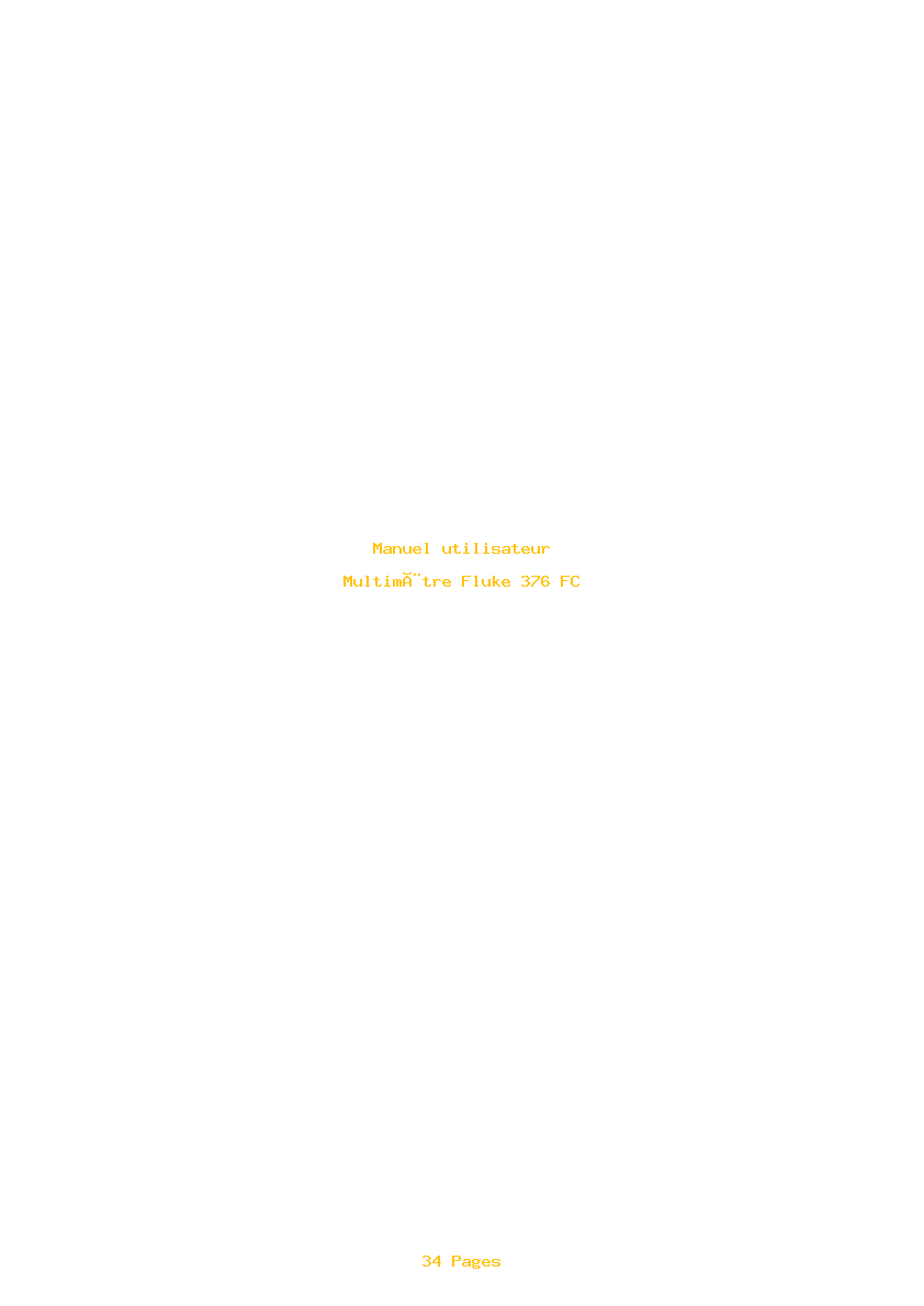 Page 1 de la notice Manuel utilisateur Fluke 376 FC