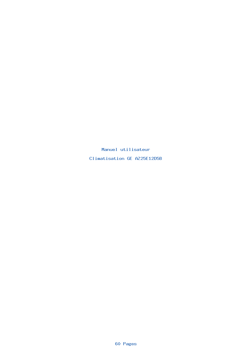 Page 1 de la notice Manuel utilisateur GE AZ25E12D5B