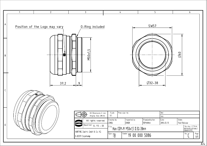 Page 1 de la notice Manuel utilisateur Harting 19 00 000 5086