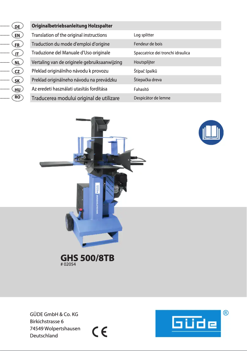 Page 1 de la notice Manuel utilisateur Güde GHS 500/8TB