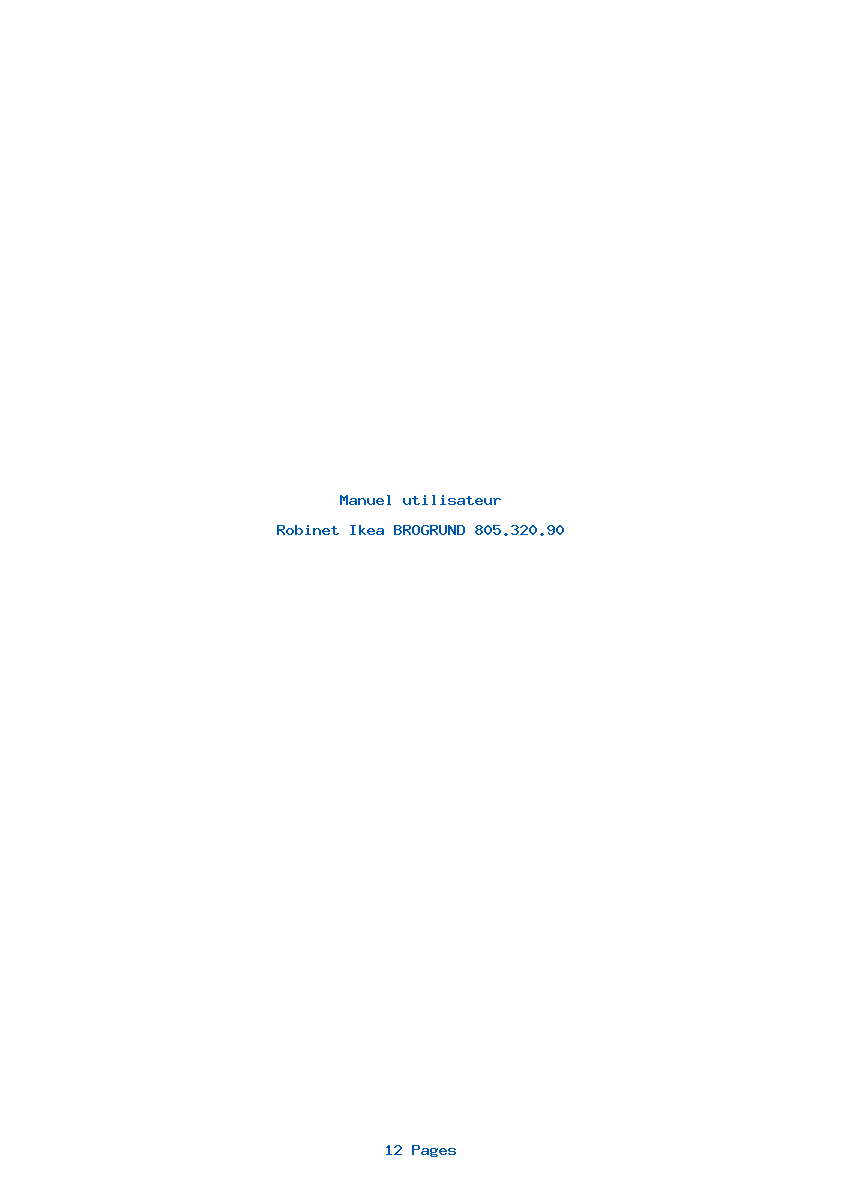 Page 1 de la notice Manuel utilisateur Ikea BROGRUND 805.320.90