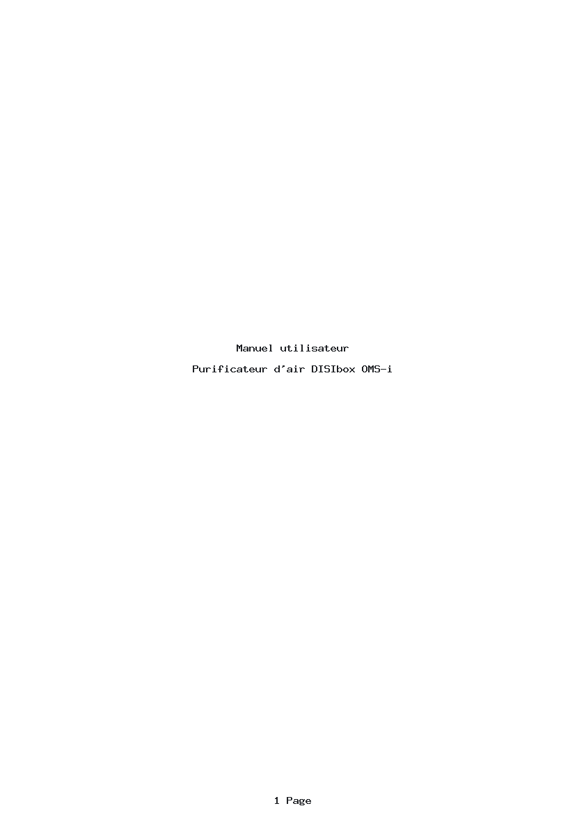 Page 1 de la notice Manuel utilisateur DISIbox OMS-i