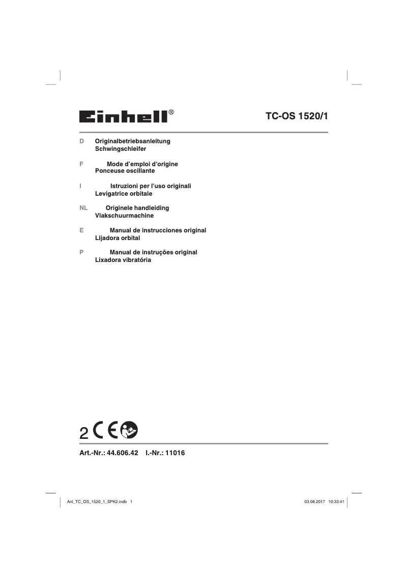 Page 1 de la notice Manuel utilisateur Einhell C-OS 1520/1