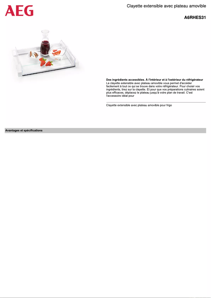 Página 1 del manual Manual de usuario AEG A6RHES31