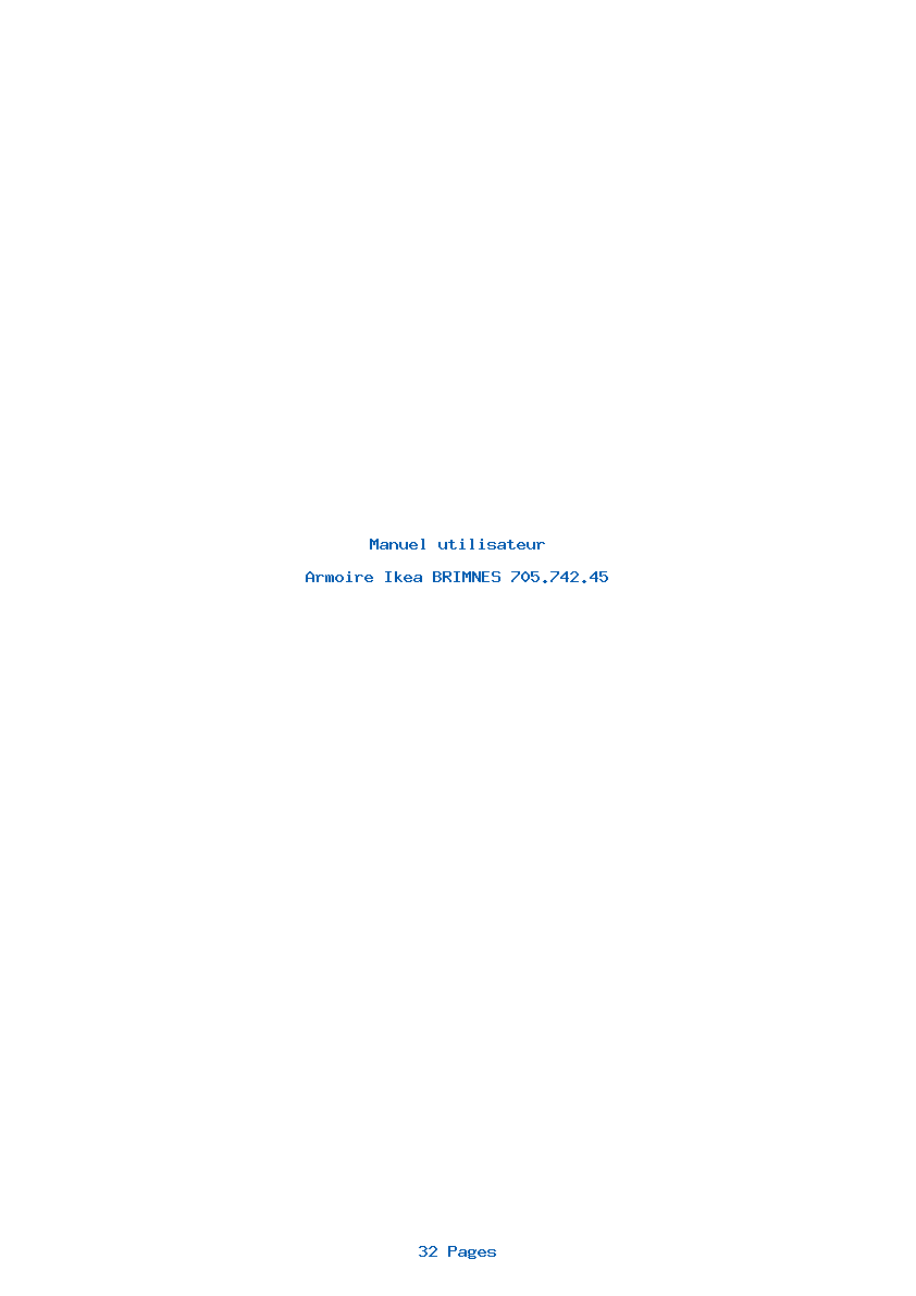Page 1 de la notice Manuel utilisateur Ikea BRIMNES 705.742.45