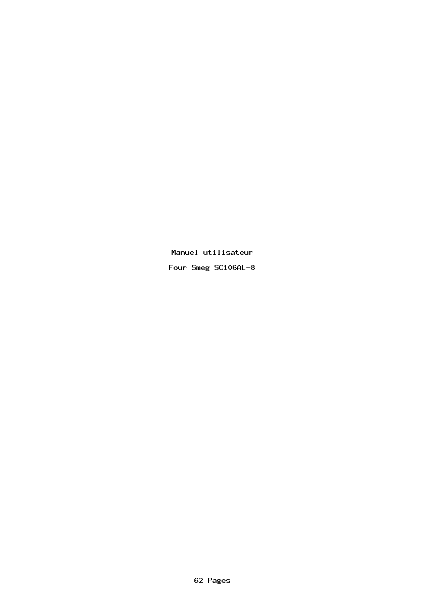 Page 1 de la notice Manuel utilisateur Smeg SC106AL-8