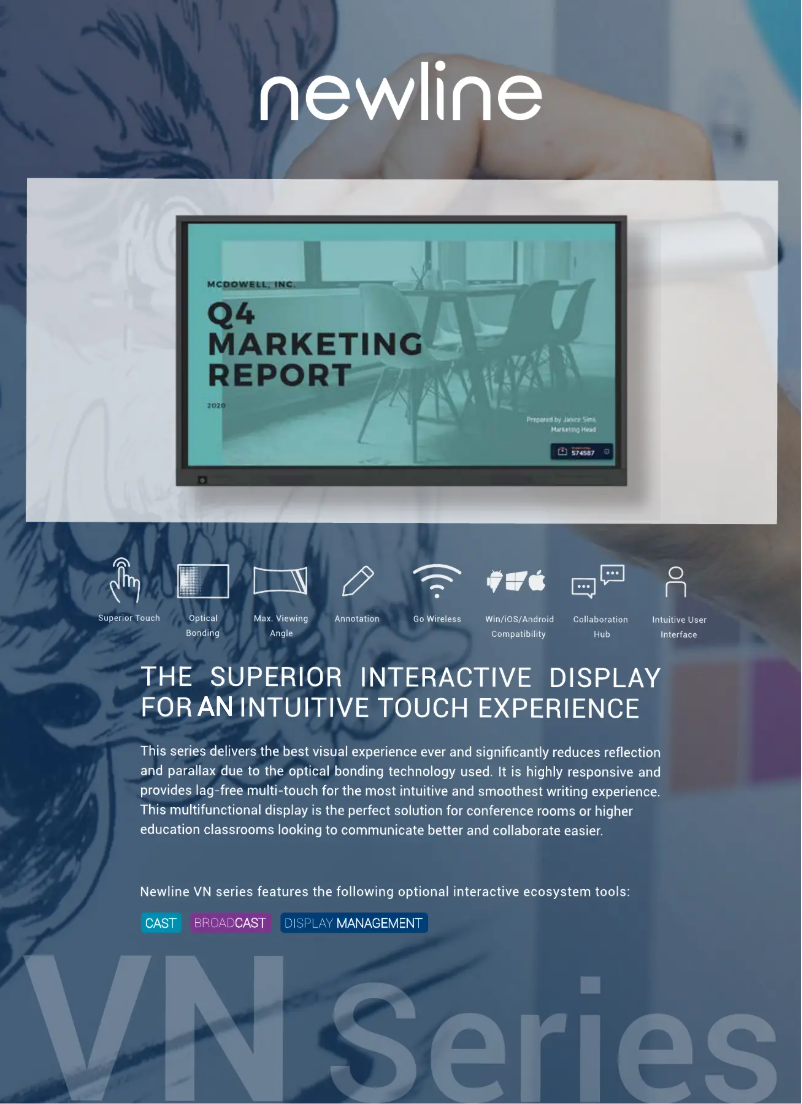 Page 1 de la notice Fiche technique Newline TT-8618VN