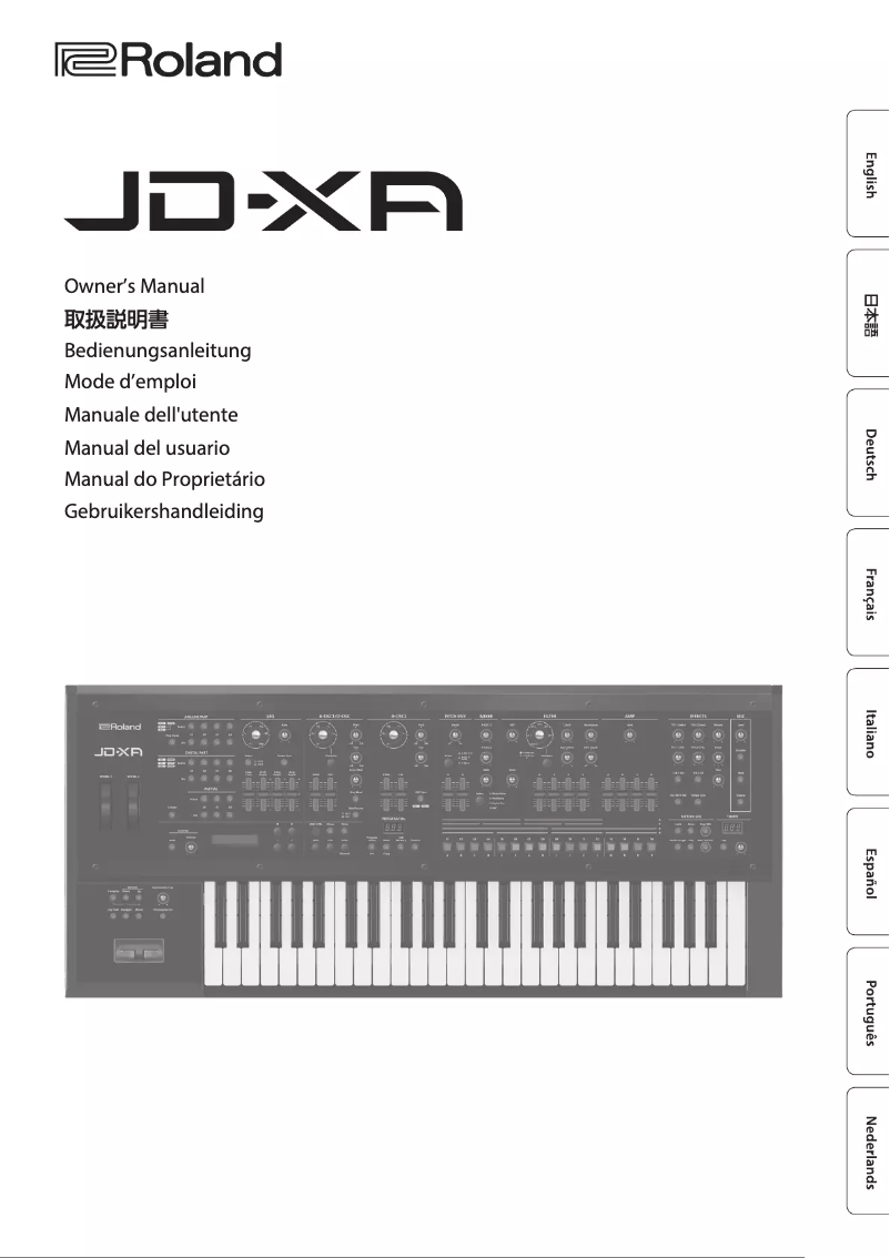 Page 1 de la notice Manuel utilisateur Roland JD-XA