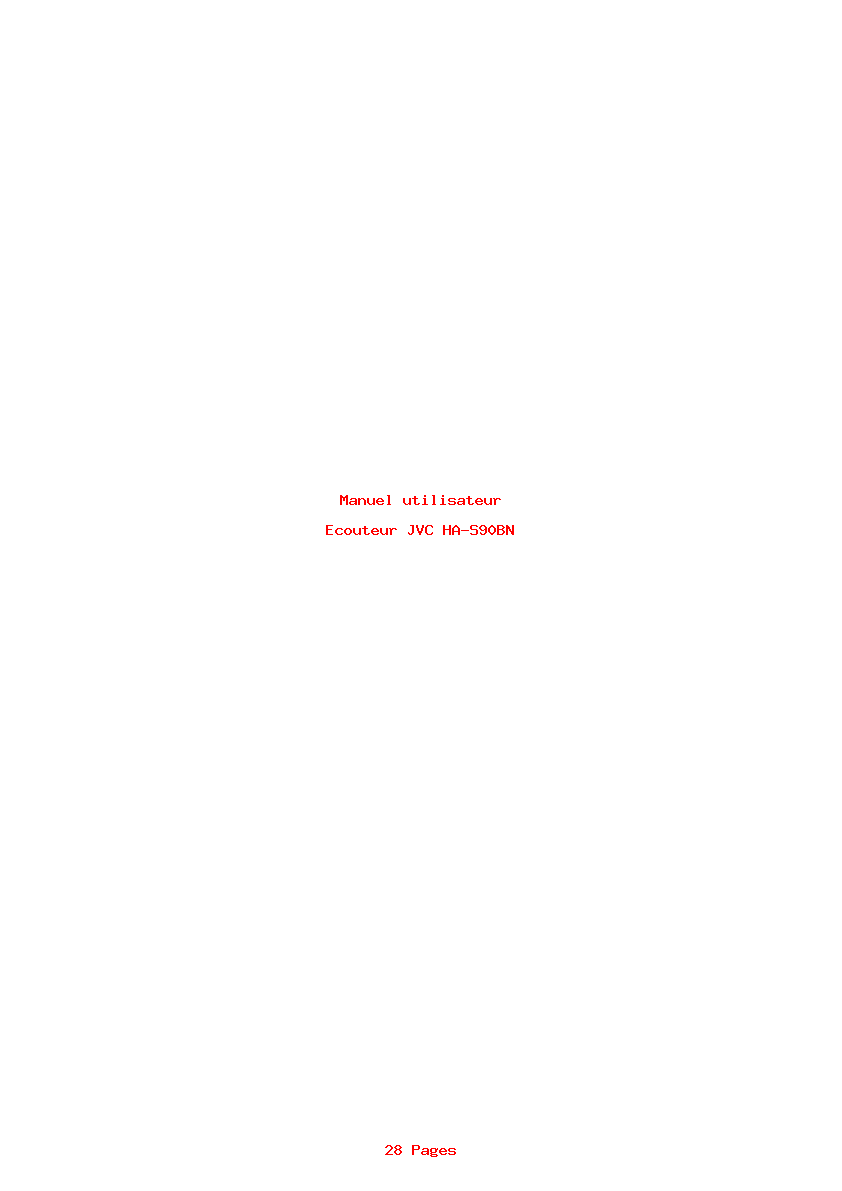 Page 1 de la notice Manuel utilisateur JVC HA-S90BN