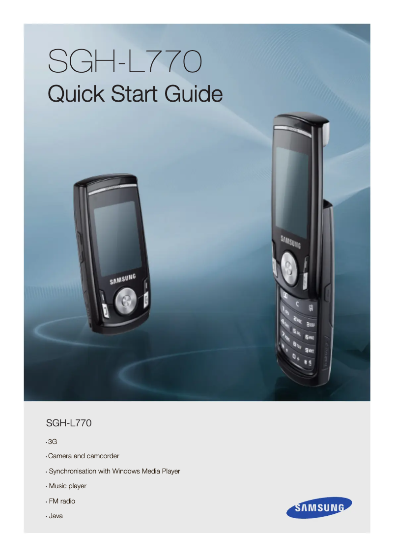 Page 1 de la notice Guide d'installation Samsung SGH-L770