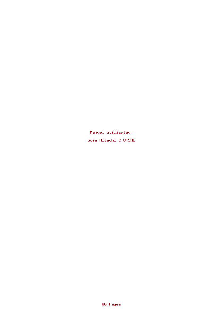 Page 1 de la notice Manuel utilisateur Hitachi C 8FSHE