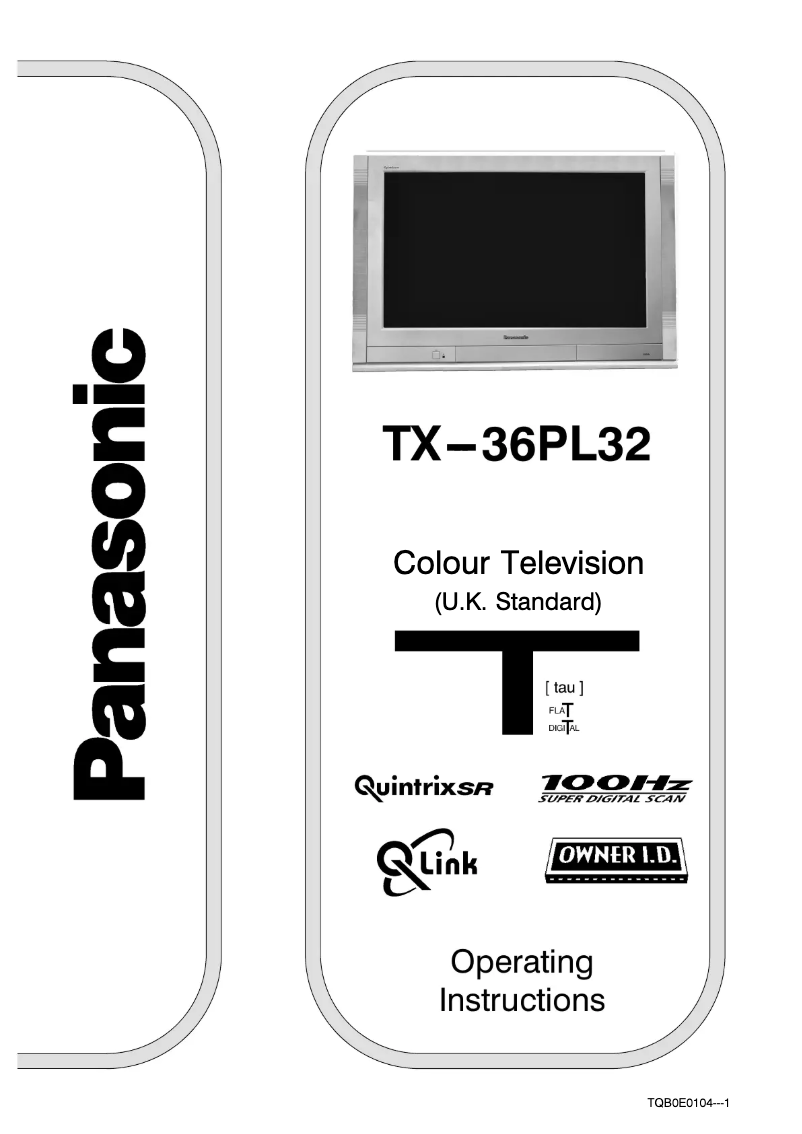 Page 1 of the manual User Manual Panasonic TX-36PL32