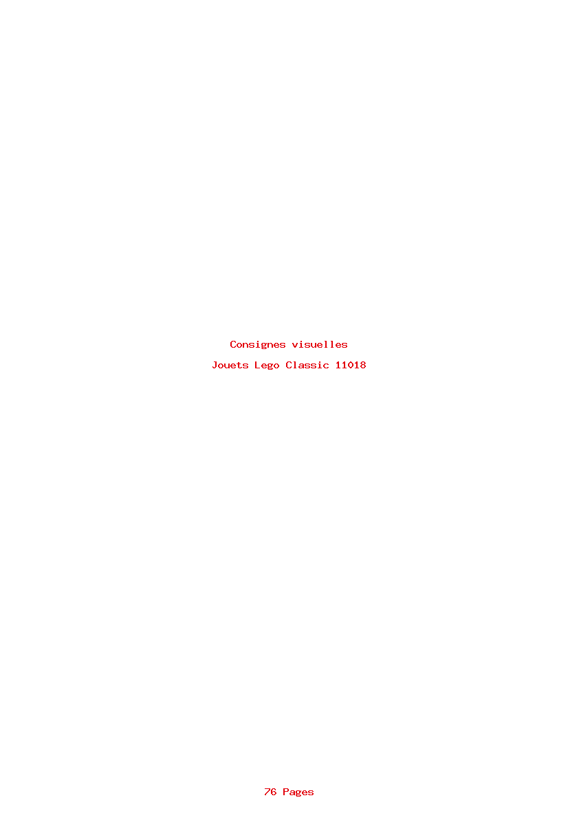 Page 1 de la notice Consignes visuelles Lego Classic 11018