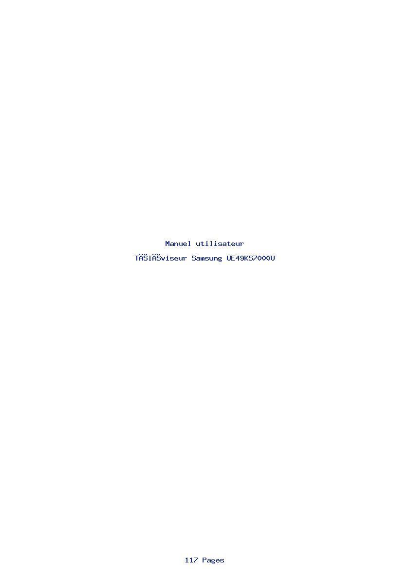 Image de la première page du manuel de l'appareil UE49KS7000U