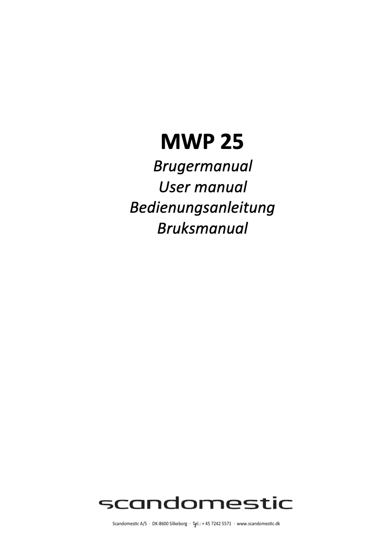 Page 1 de la notice Manuel utilisateur Scancool MWP 25