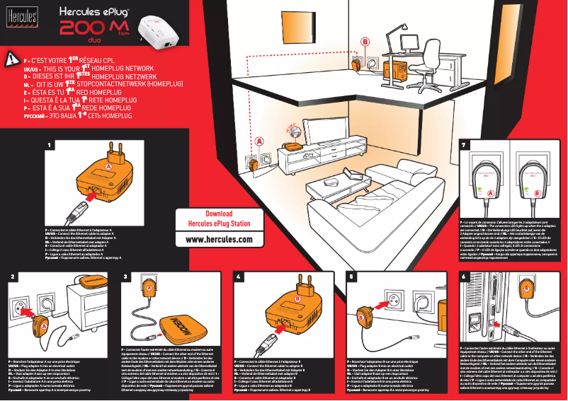 Page 1 de la notice Manuel utilisateur Hercules ePlug 200 Mini V2 Duo