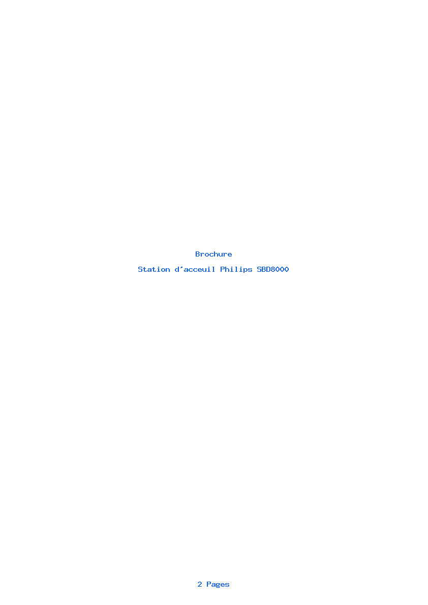 Page 1 de la notice Brochure Philips SBD8000