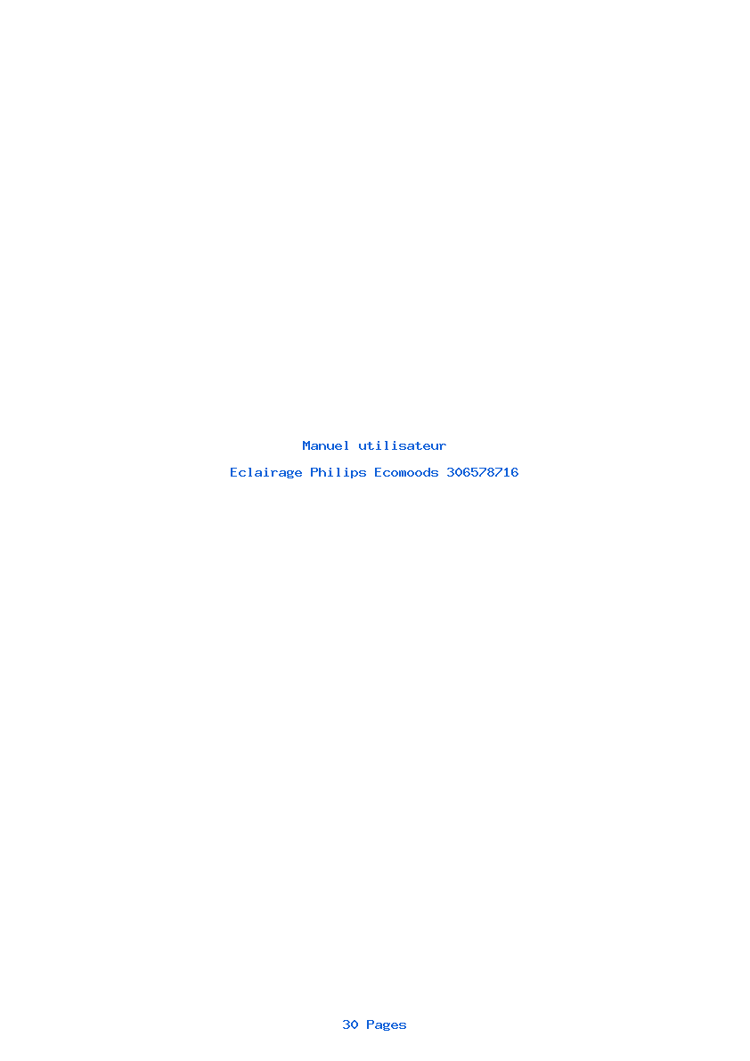 Page 1 de la notice Manuel utilisateur Philips Ecomoods 306578716