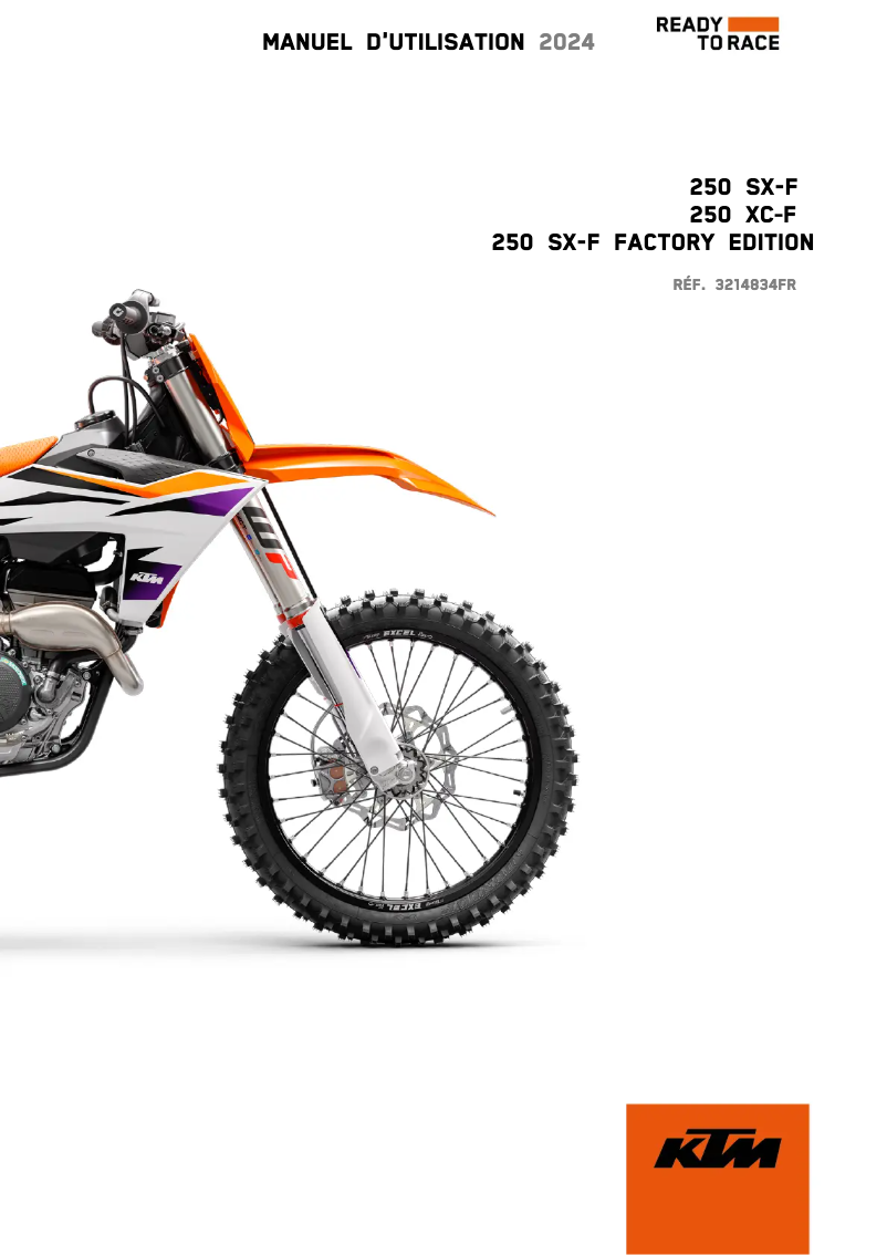 Page 1 de la notice Manuel utilisateur KTM 250 SX-F (2024)