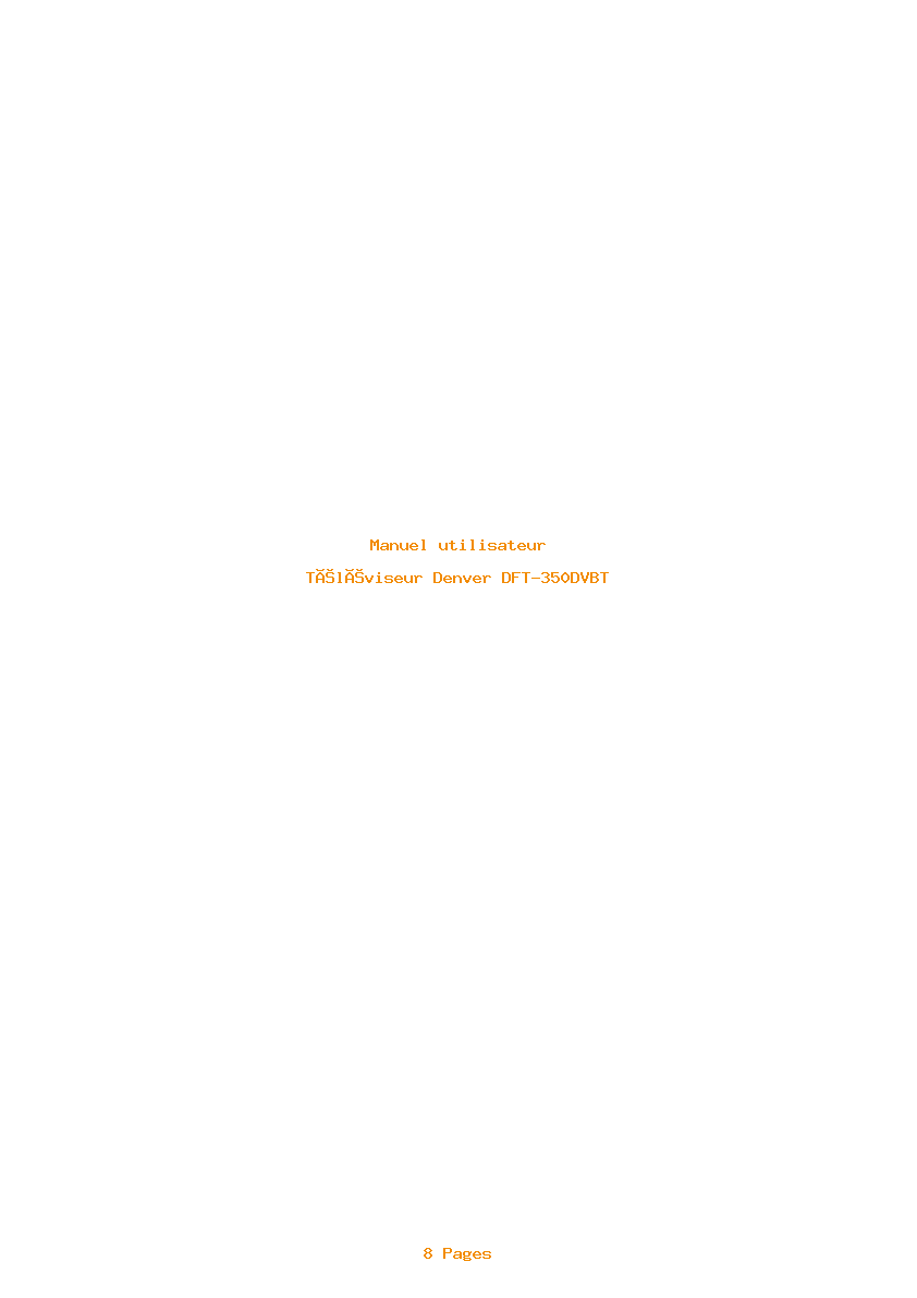 Page 1 de la notice Manuel utilisateur Denver DFT-350DVBT