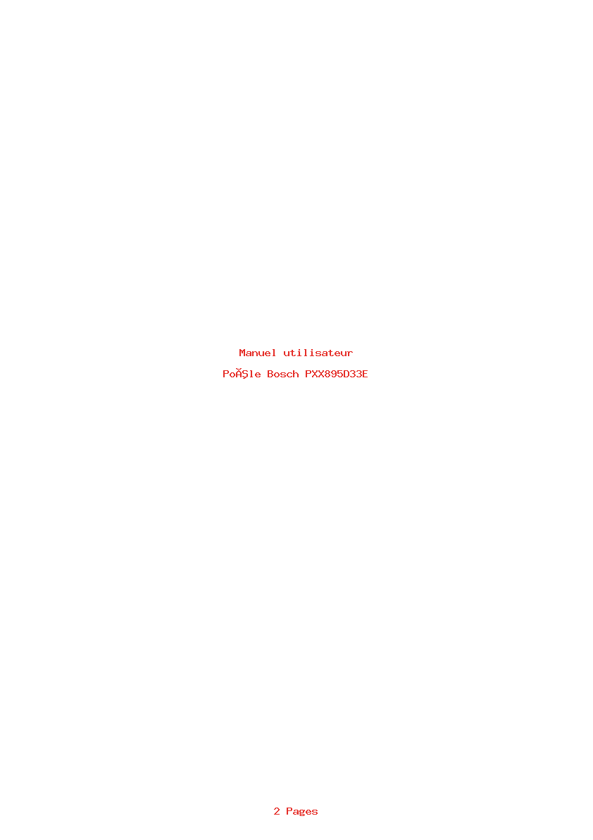 Page 1 de la notice Manuel utilisateur Bosch PXX895D33E