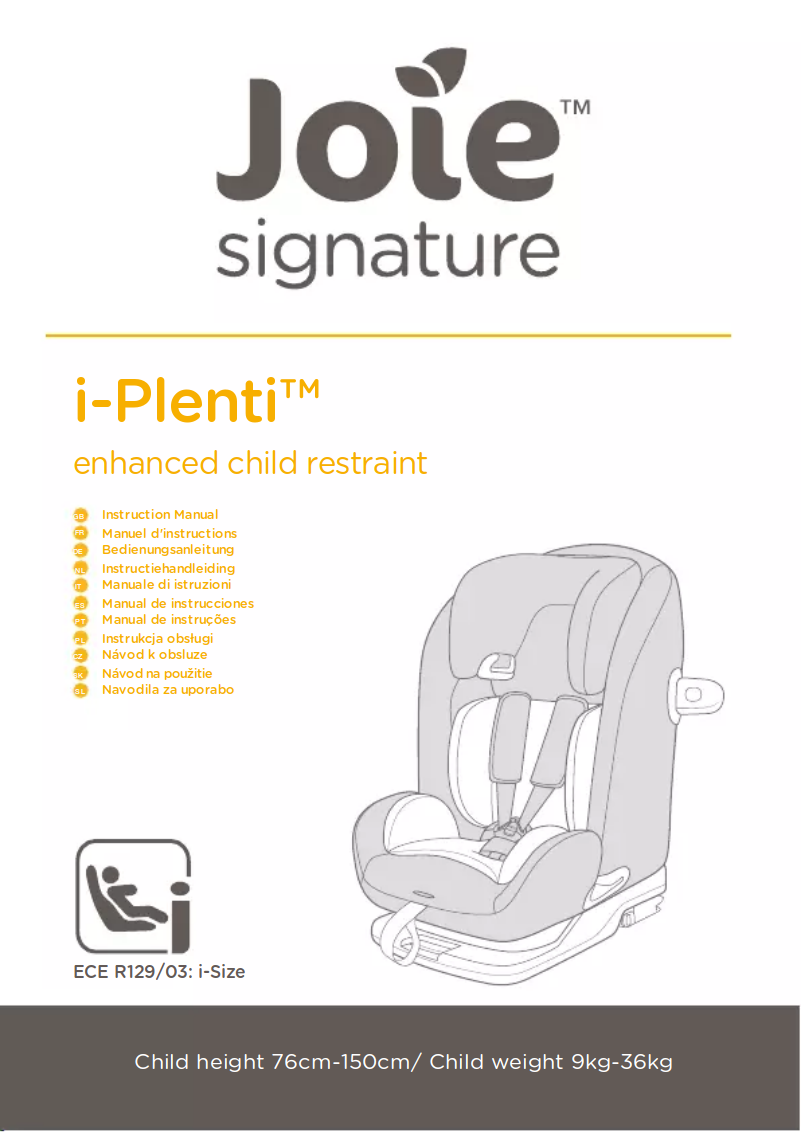 Page 1 de la notice Manuel utilisateur Joie i-Plenti