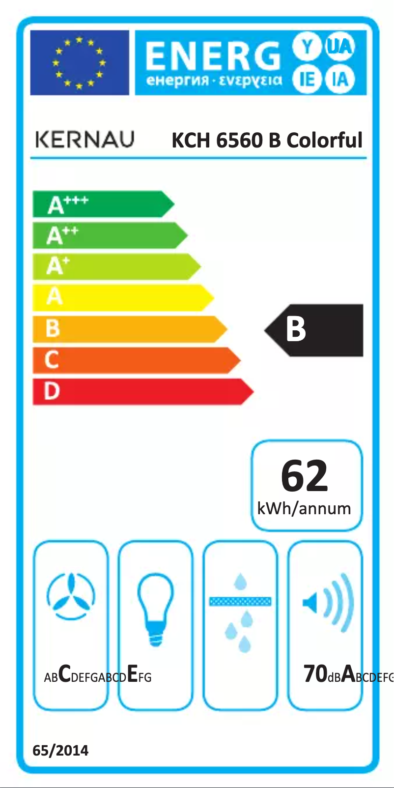 Page 1 de la notice Label énergétique Kernau KCH 1161 B