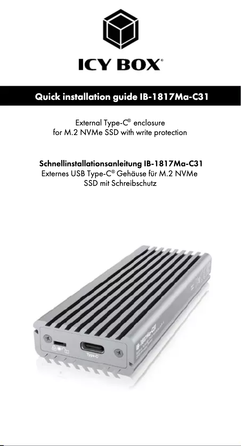Page 1 de la notice Manuel utilisateur Icy Box IB-1817MA-C31