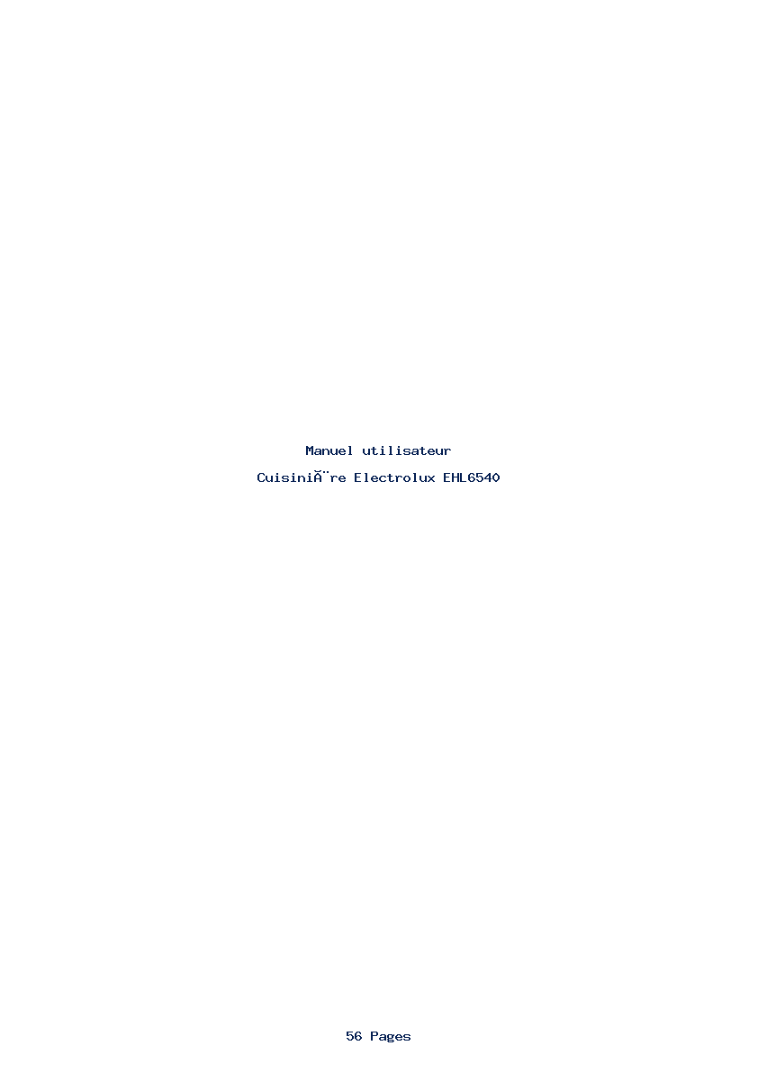 Page 1 de la notice Manuel utilisateur Electrolux EHL6540
