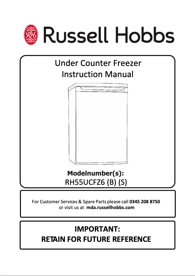 Page 1 de la notice Manuel utilisateur Russell Hobbs RH55UCFZ6B