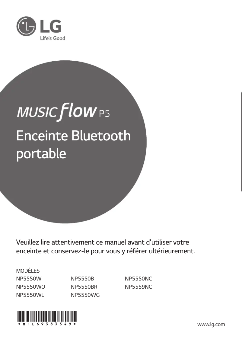 Page 1 de la notice Manuel utilisateur LG NP5550WL