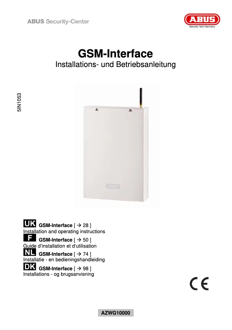 Página 1 del manual Manual de usuario Abus AZWG10001