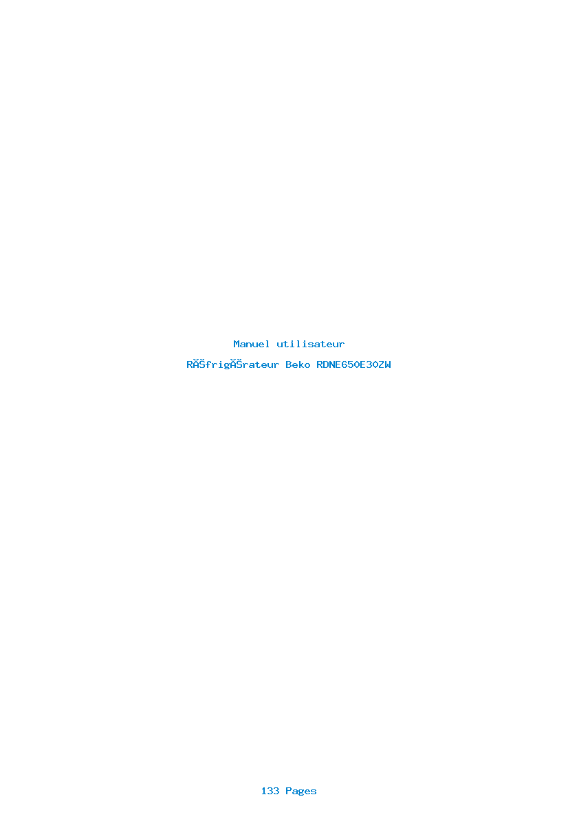 Page 1 de la notice Manuel utilisateur Beko RDNE650E30ZW