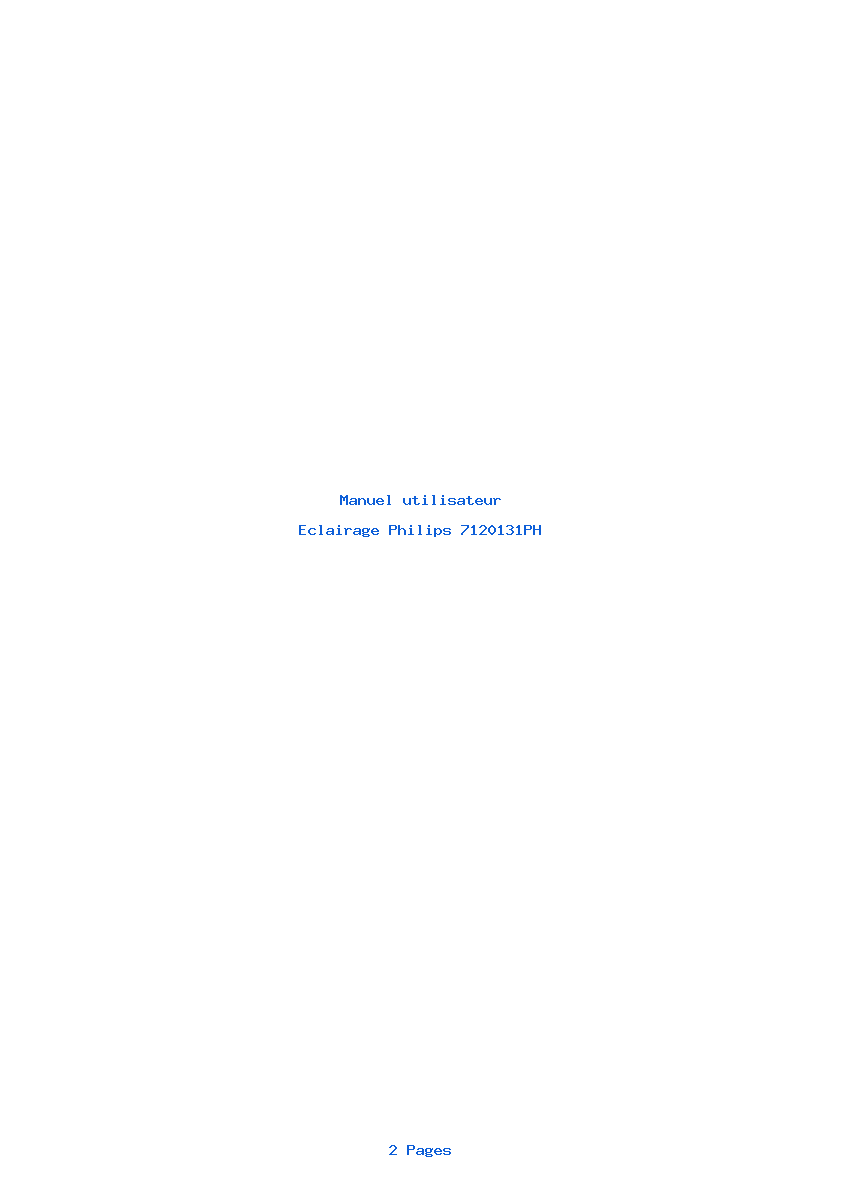 Page 1 de la notice Manuel utilisateur Philips 7120131PH