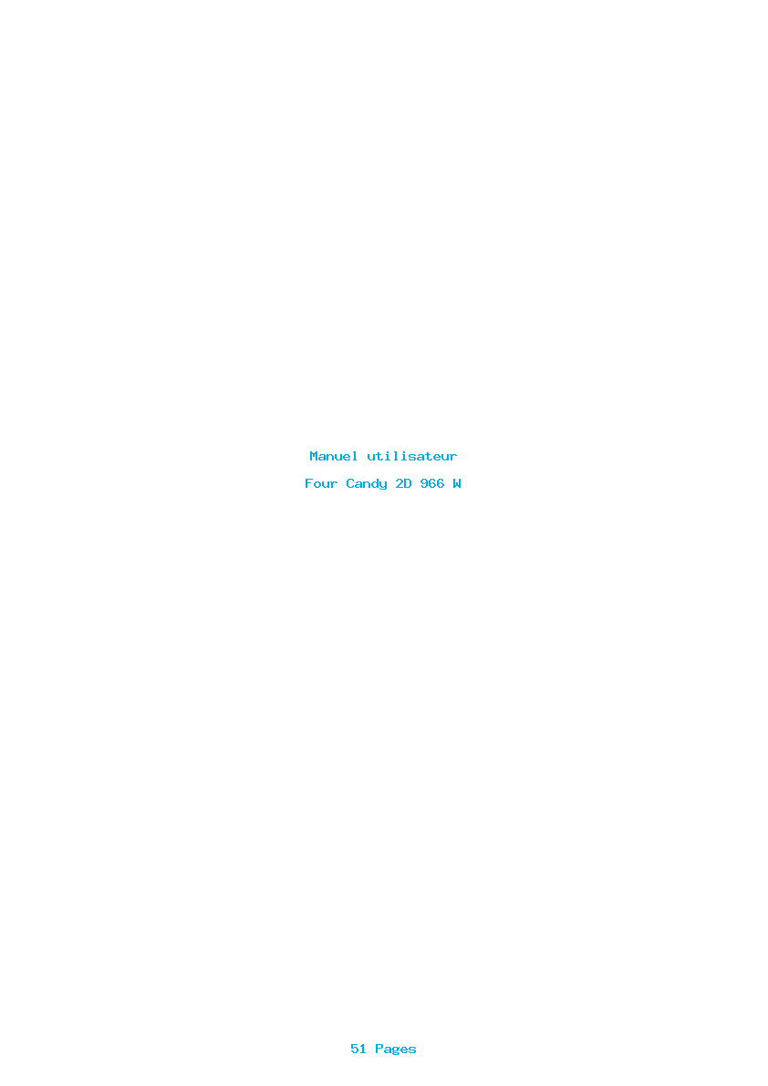 Page 1 de la notice Manuel utilisateur Candy 2D 966 W