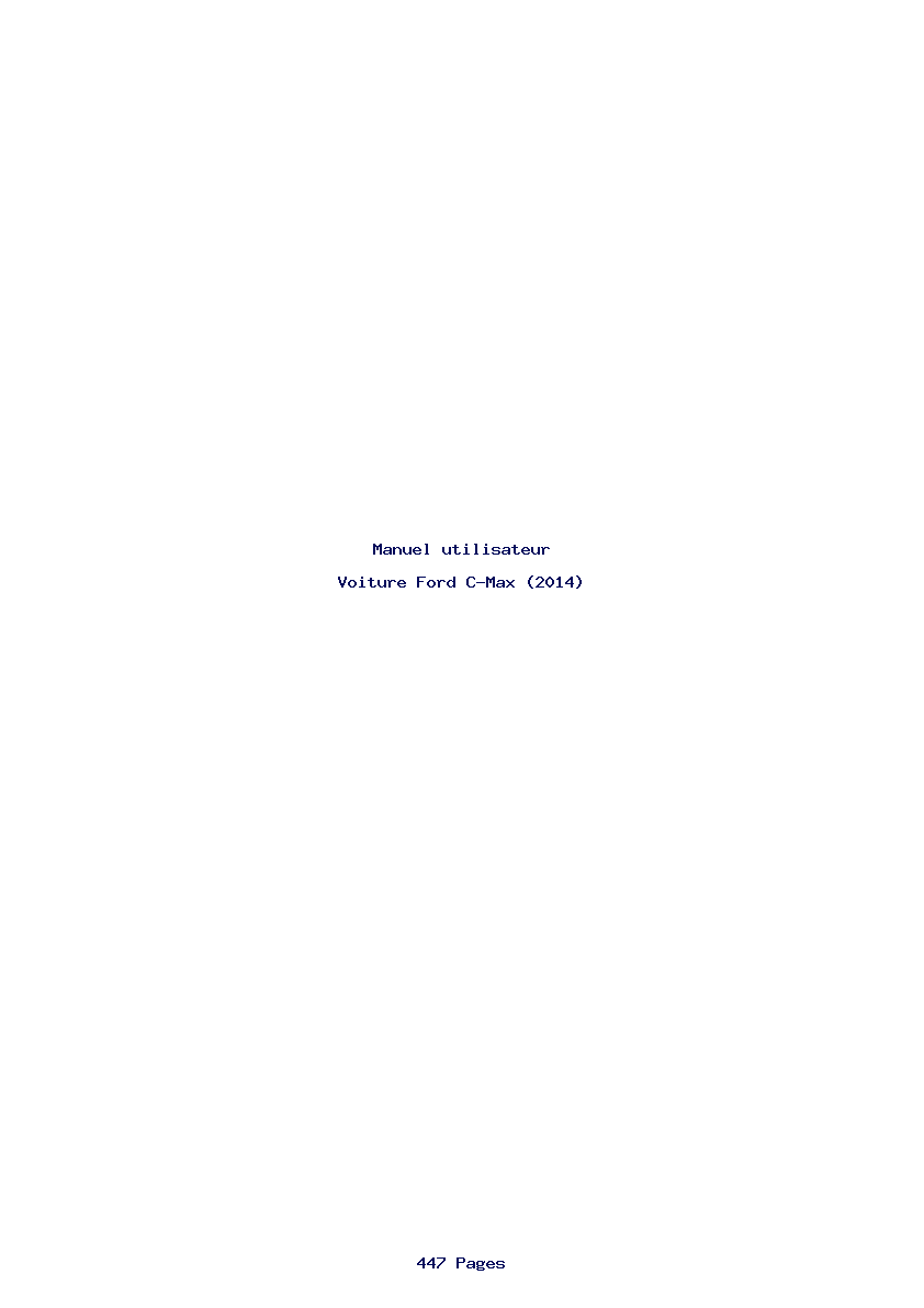 Page 1 de la notice Manuel utilisateur Ford C-Max (2014)