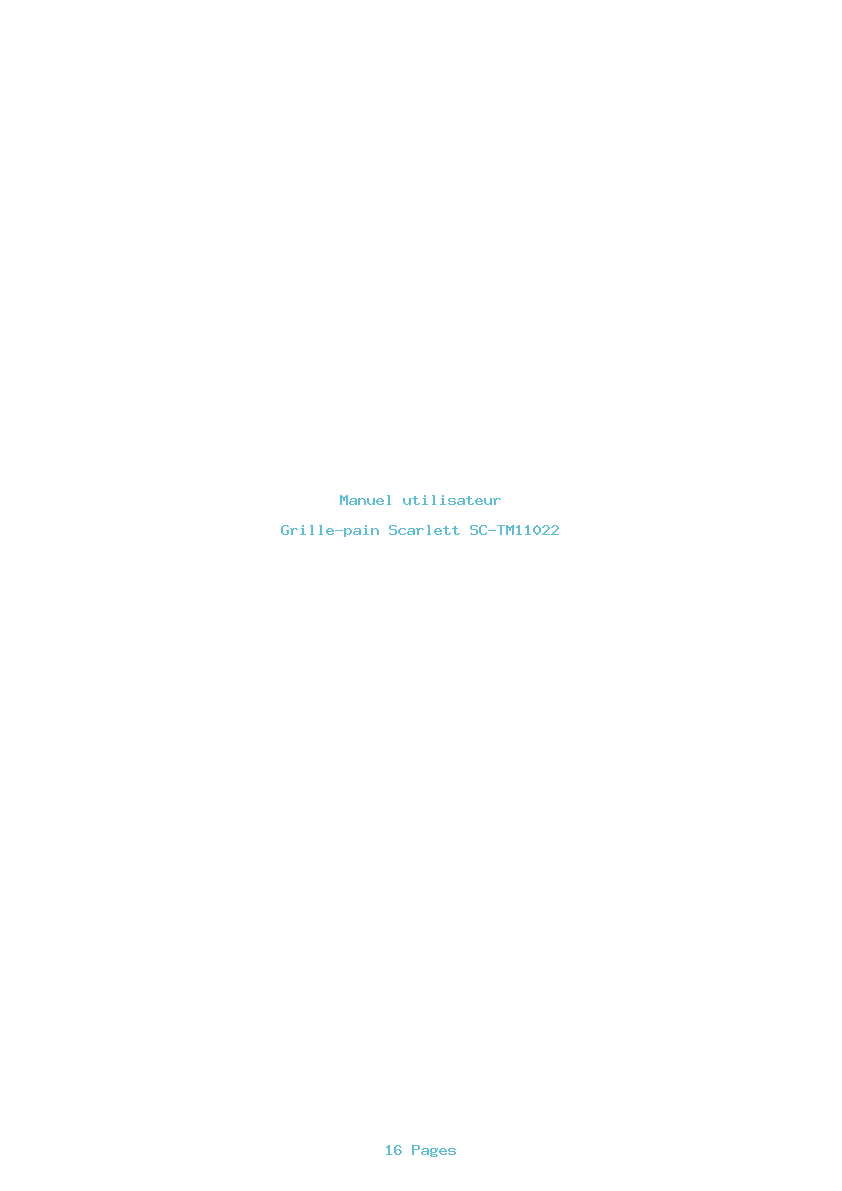 Page 1 de la notice Manuel utilisateur Scarlett SC-TM11022