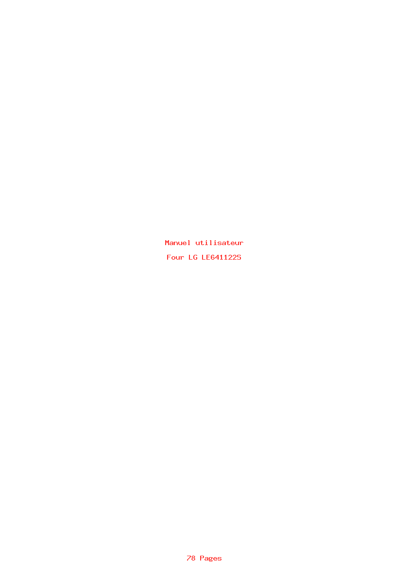 Page 1 de la notice Manuel utilisateur LG LE641122S