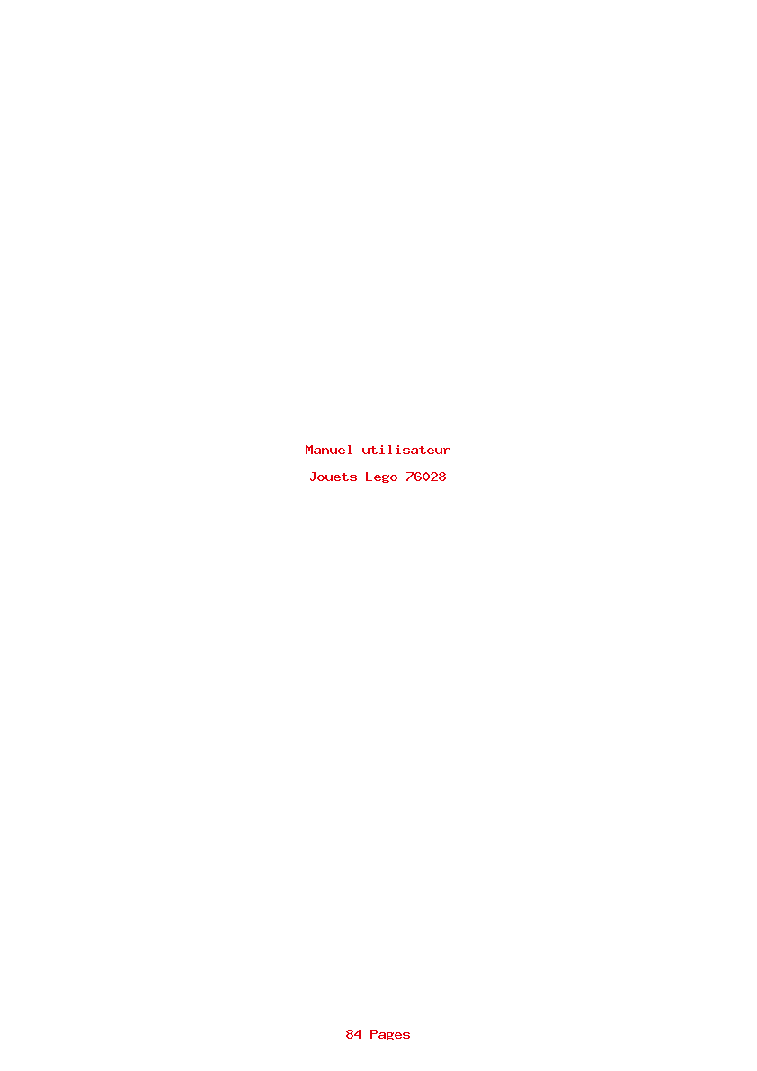 Page 1 de la notice Manuel utilisateur Lego 76028