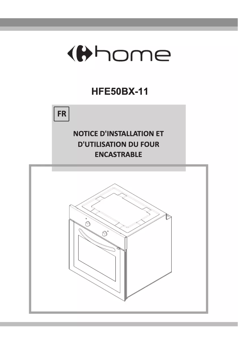 Page 1 de la notice Manuel utilisateur Carrefour Home HFE50BX11