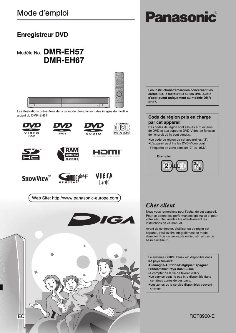 Página 1 del manual Manual de usuario Panasonic DMR-EH67