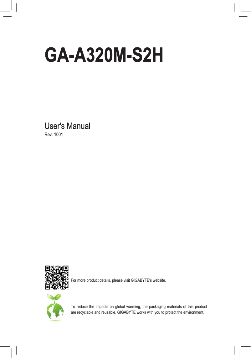 Página 1 del manual Manual de usuario Gigabyte GA-A320M-S2H